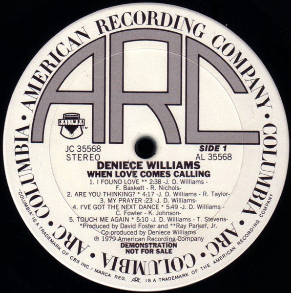 Deniece Williams - When Love Comes Calling (LP, Album, Promo) (Very Good (VG)) - Image 3